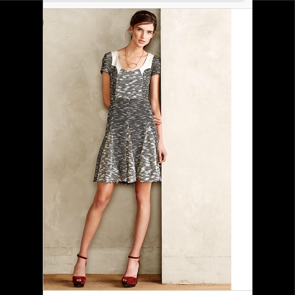 Anthropologie black and white sweater dress